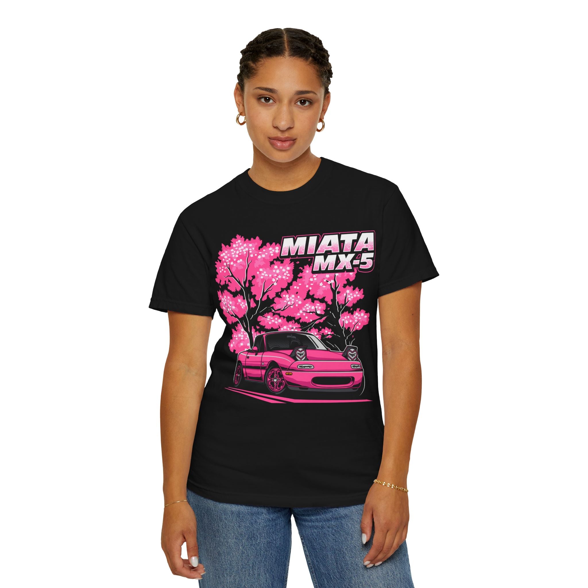 Mazda Miata MX-5 Cherry Blossom T-Shirt — Pink Sport Car Tee