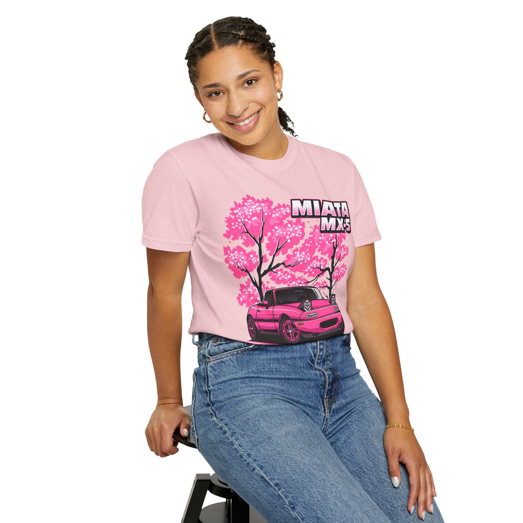 Mazda Miata MX-5 Cherry Blossom T-Shirt — Pink Sport Car Tee