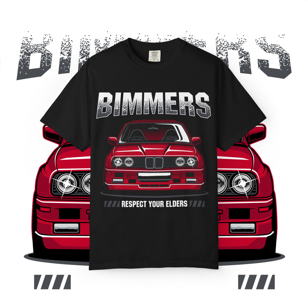 Bimmers Respect Your Elders T-Shirt — Vintage Red BMW Car Tee