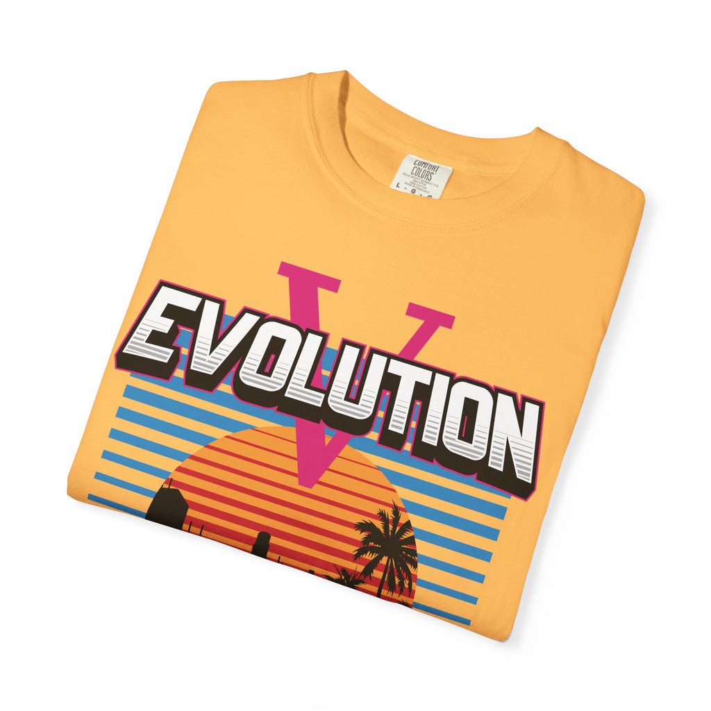 Evolution V Retro Car T-Shirt — Mitsubishi Evo V Skyline Sunset Graphic Tee