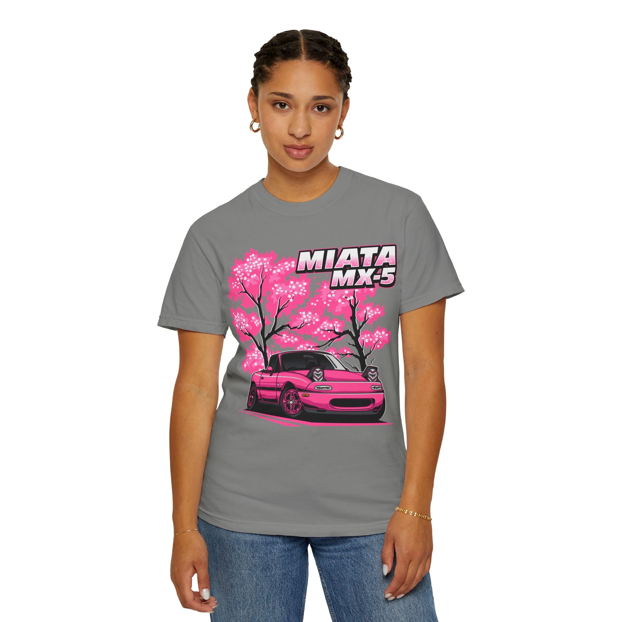 Mazda Miata MX-5 Cherry Blossom T-Shirt — Pink Sport Car Tee