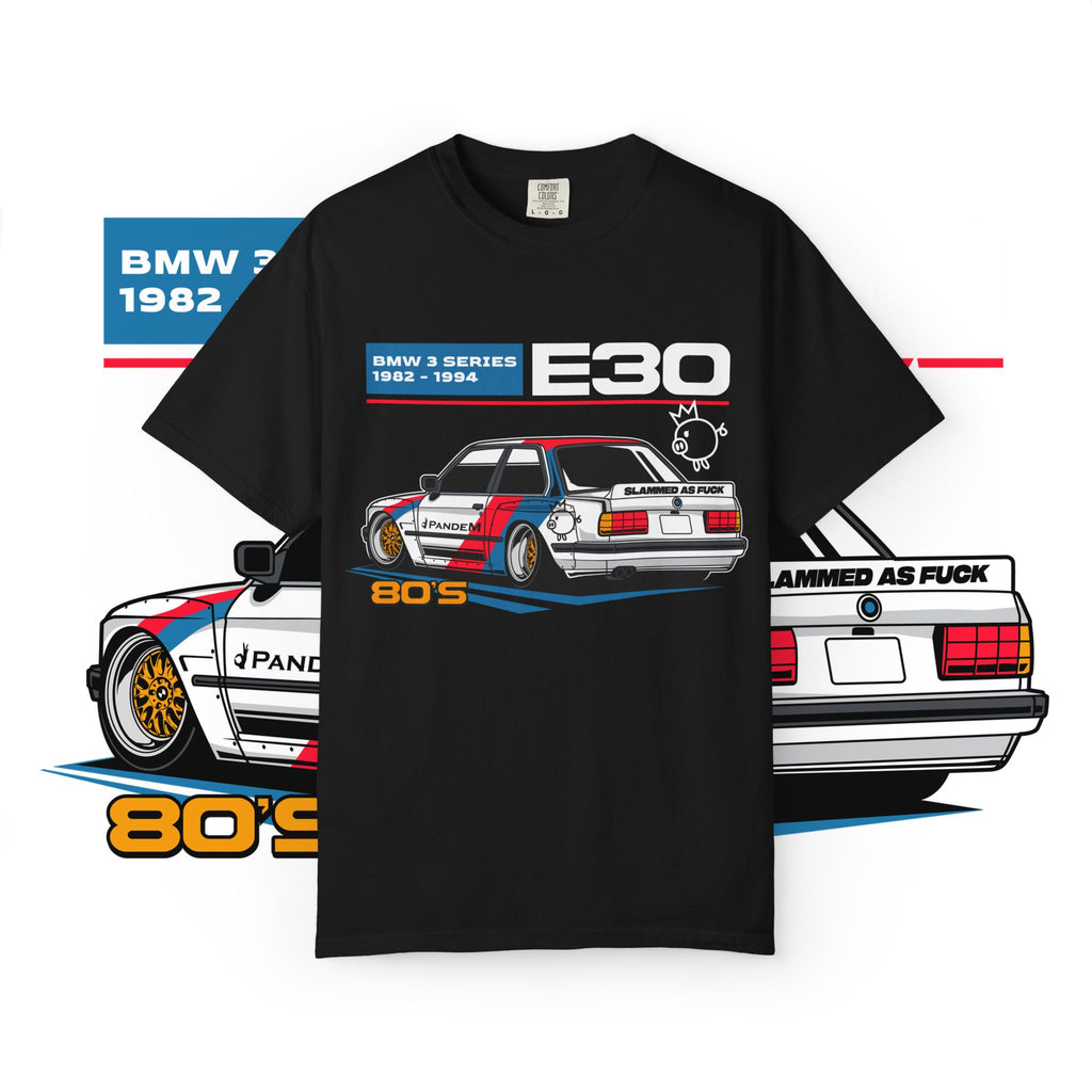BMW E30 80s Racing Tee — Vintage 1982–1994 Garment-Dyed T-Shirt