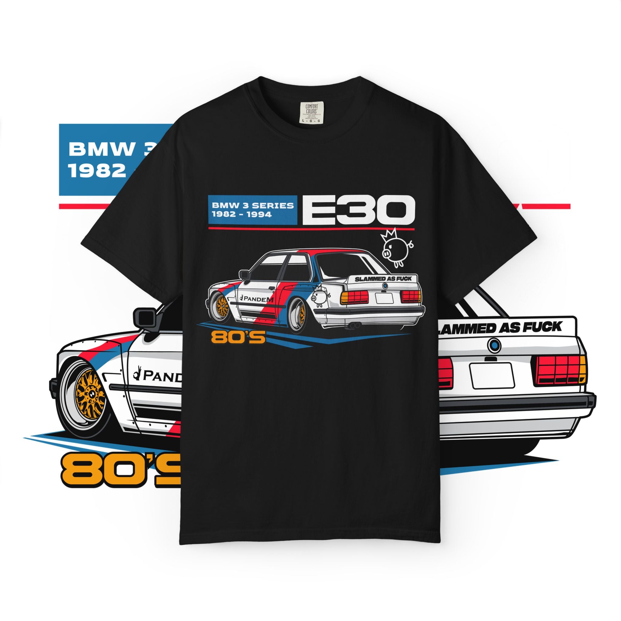 BMW E30 80s Racing Tee — Vintage 1982–1994 Garment-Dyed T-Shirt