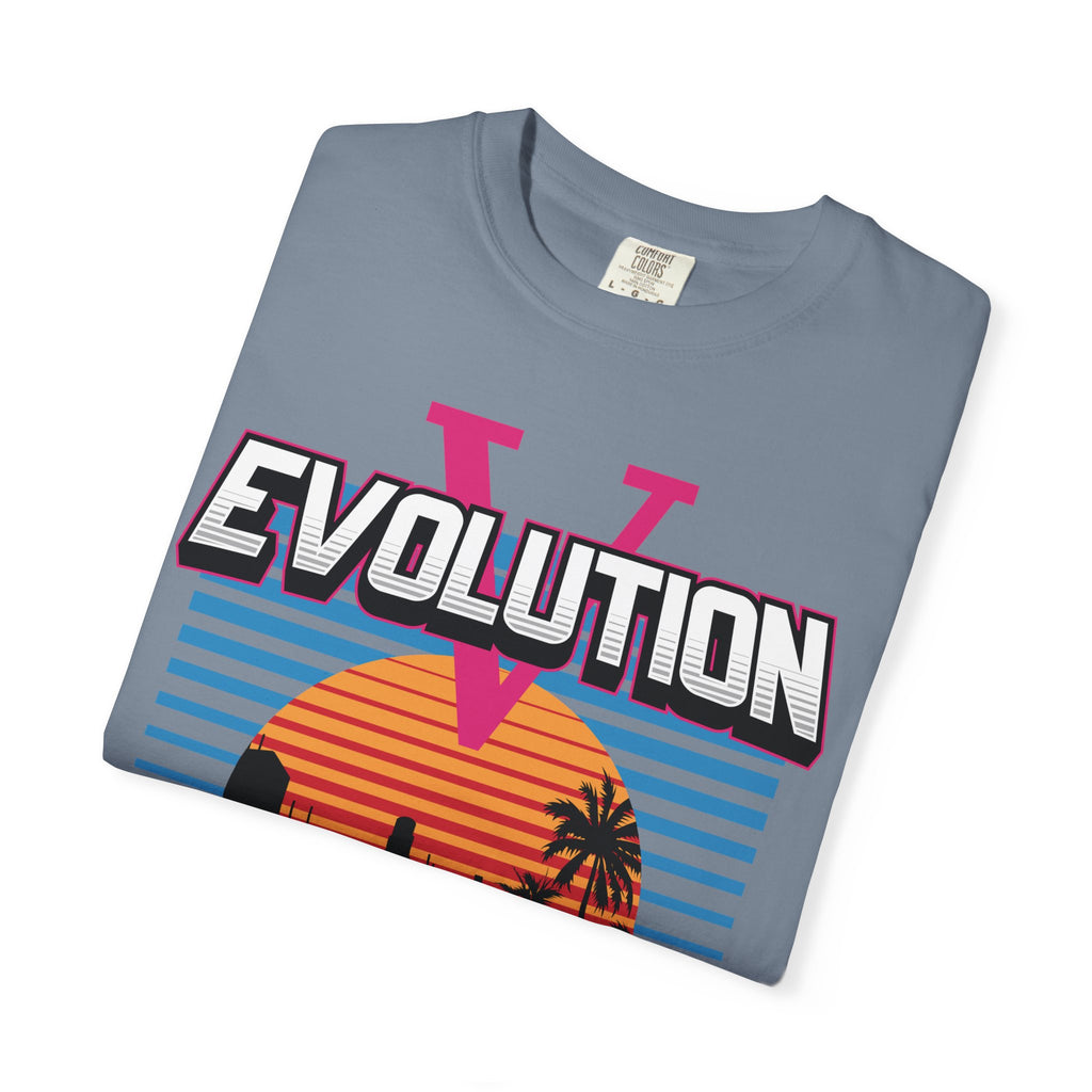 Evolution V Retro Car T-Shirt — Mitsubishi Evo V Skyline Sunset Graphic Tee