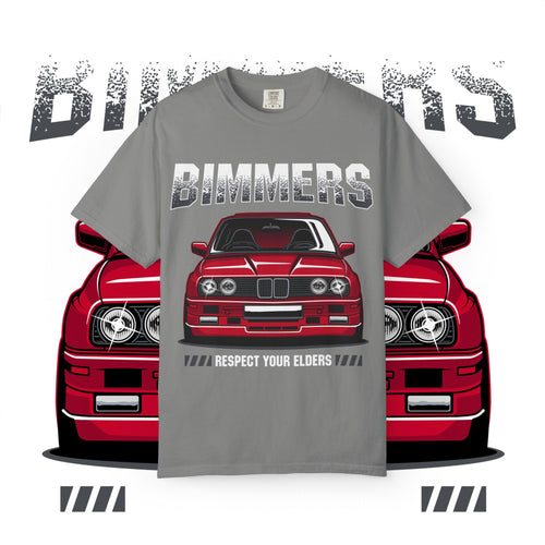 Bimmers Respect Your Elders T-Shirt — Vintage Red BMW Car Tee