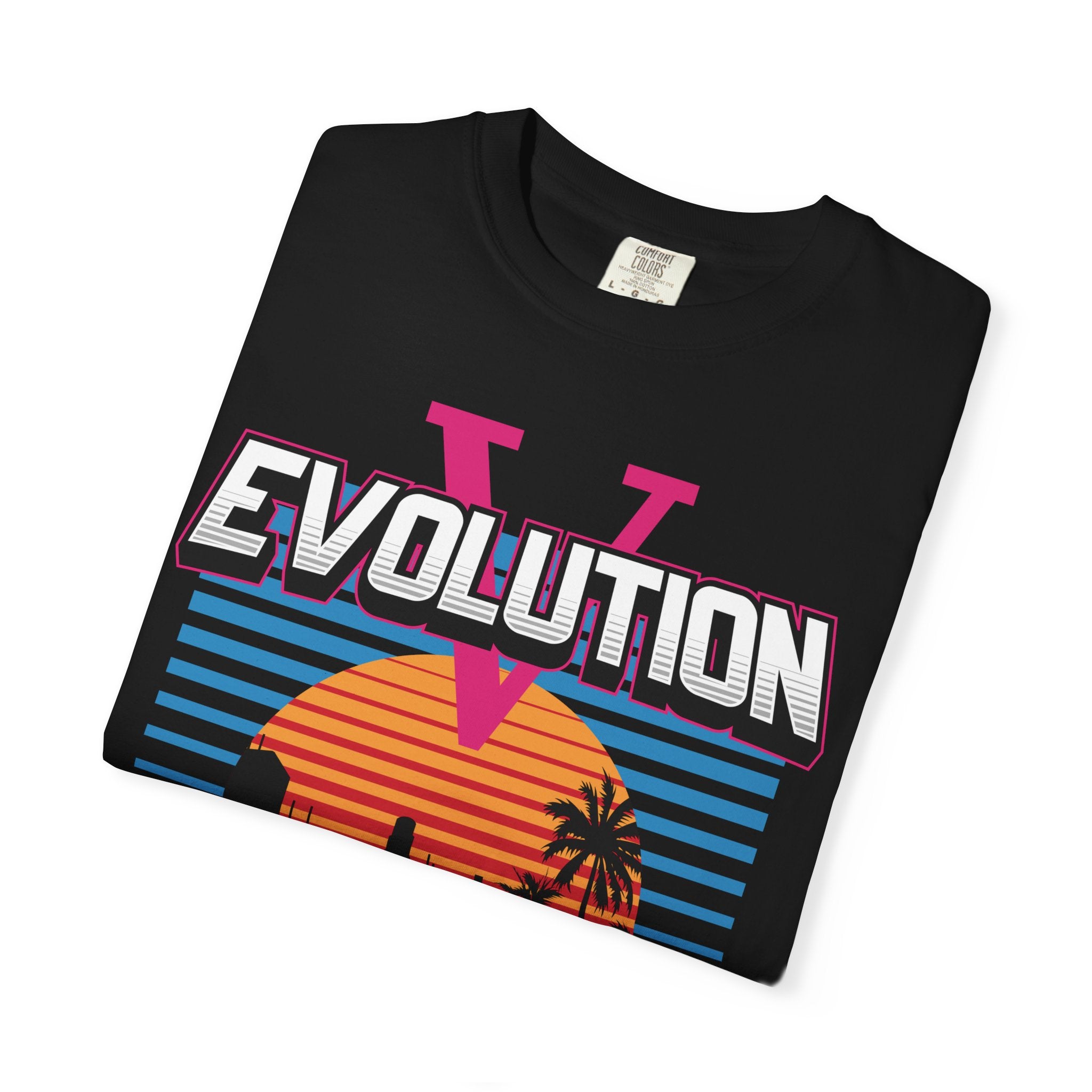 Evolution V Retro Car T-Shirt — Mitsubishi Evo V Skyline Sunset Graphic Tee