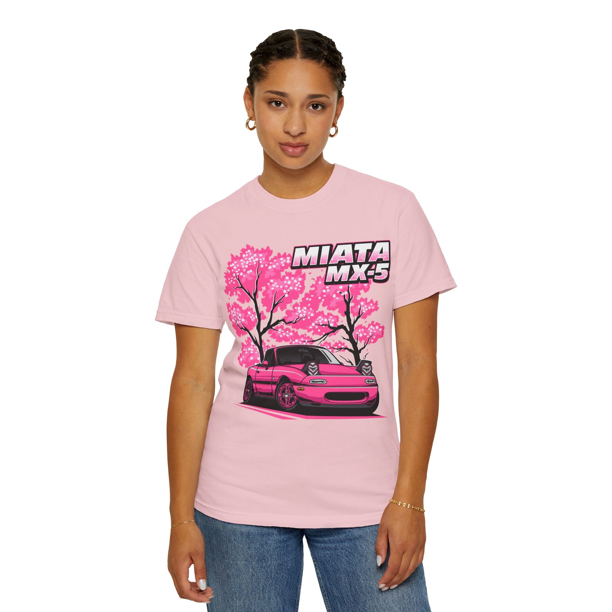 Mazda Miata MX-5 Cherry Blossom T-Shirt — Pink Sport Car Tee
