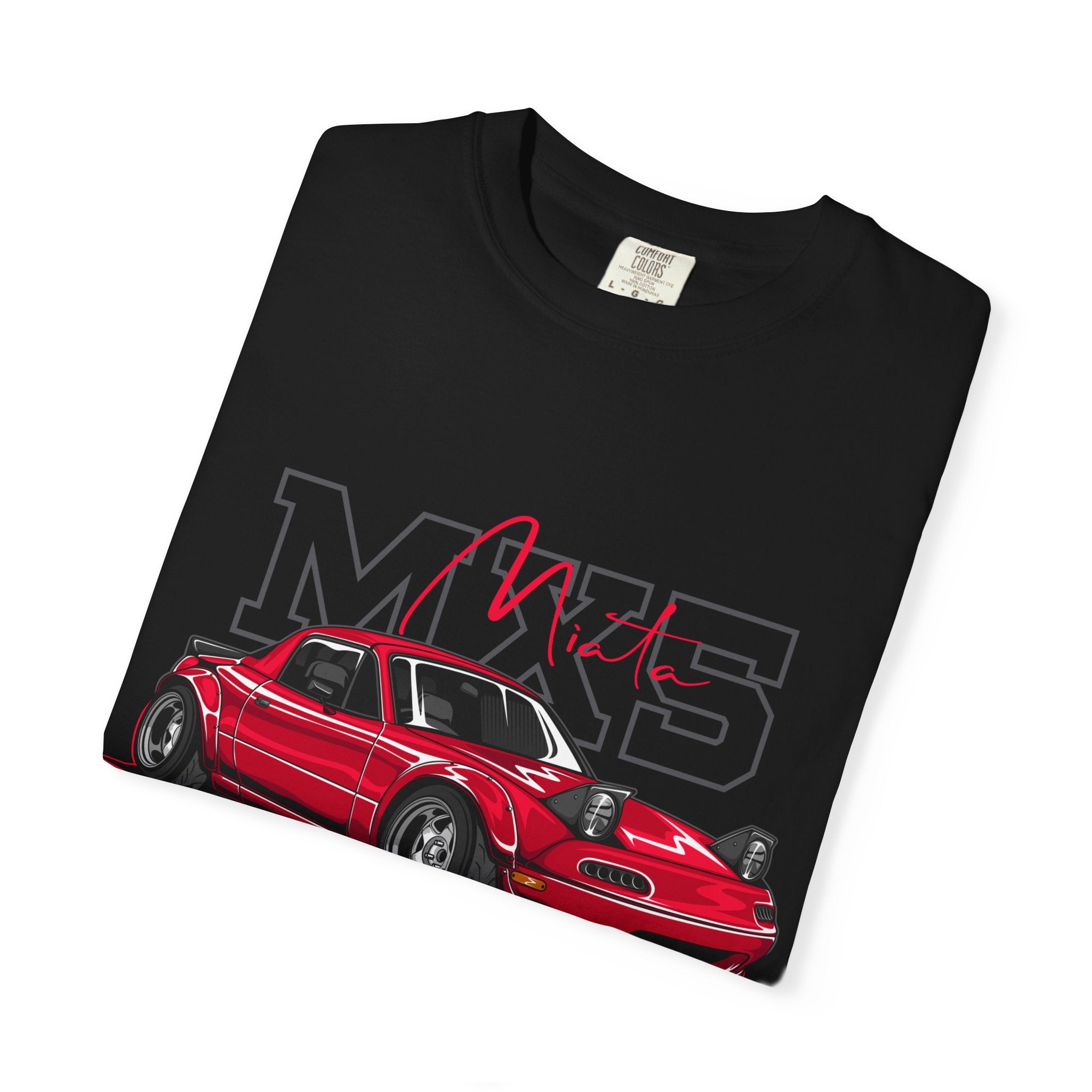 Miata MX-5 Vintage Racing Tee — Red Sports Car Graphic T-Shirt