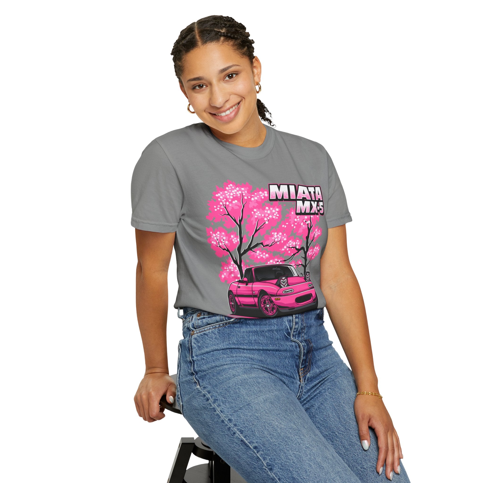 Mazda Miata MX-5 Cherry Blossom T-Shirt — Pink Sport Car Tee