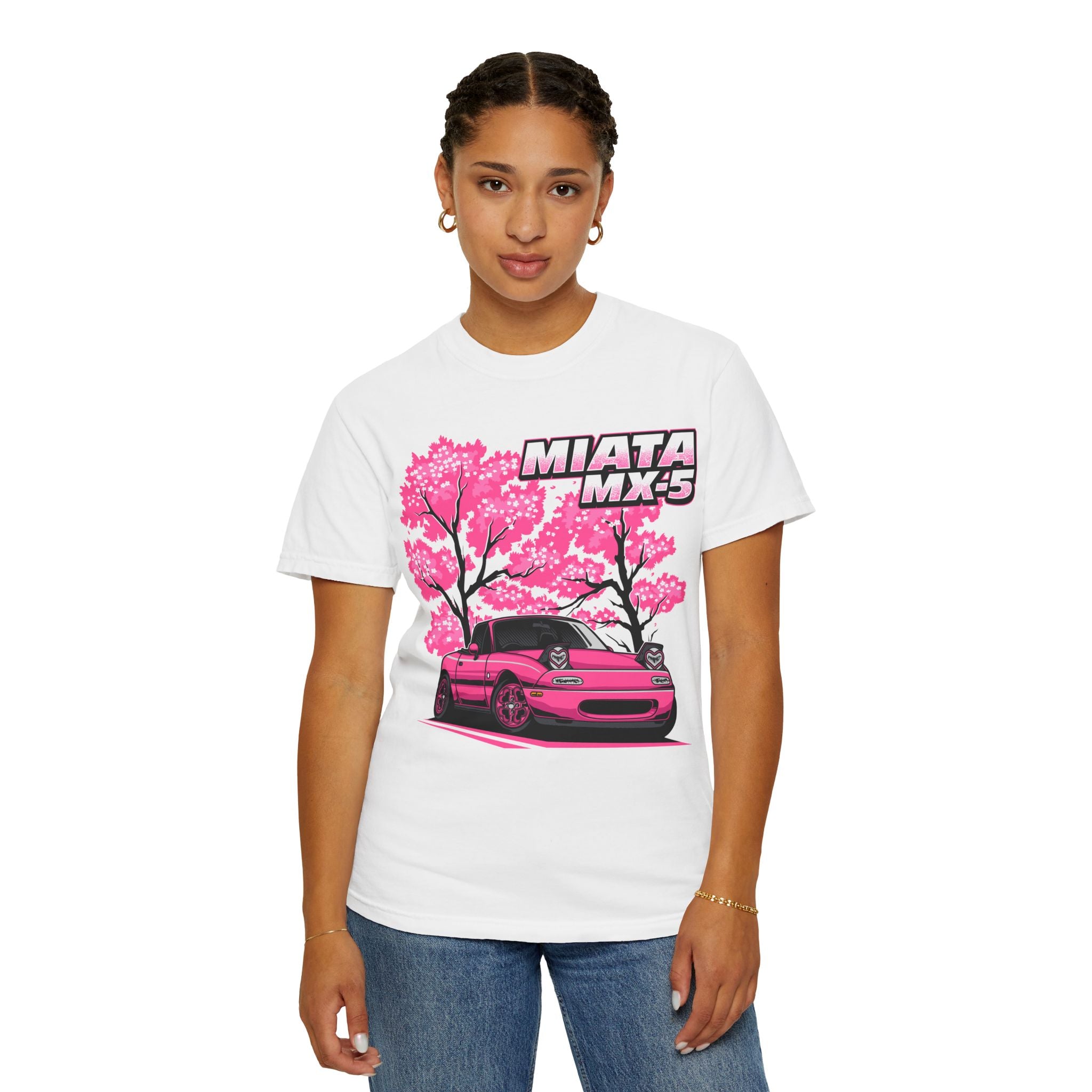 Mazda Miata MX-5 Cherry Blossom T-Shirt — Pink Sport Car Tee