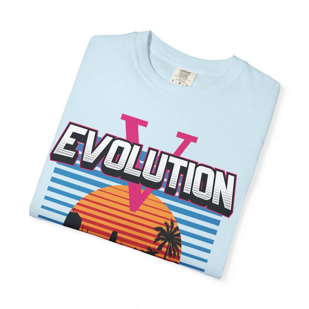 Evolution V Retro Car T-Shirt — Mitsubishi Evo V Skyline Sunset Graphic Tee