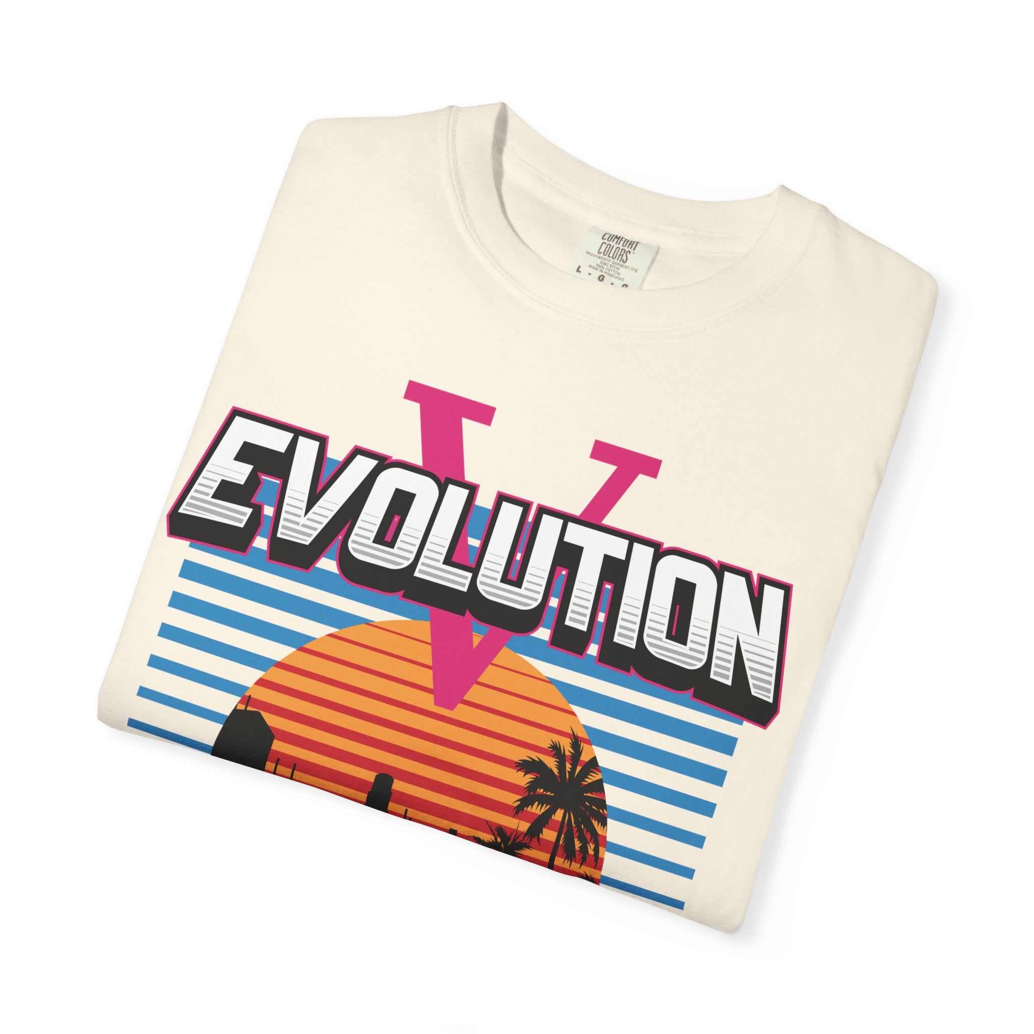 Evolution V Retro Car T-Shirt — Mitsubishi Evo V Skyline Sunset Graphic Tee