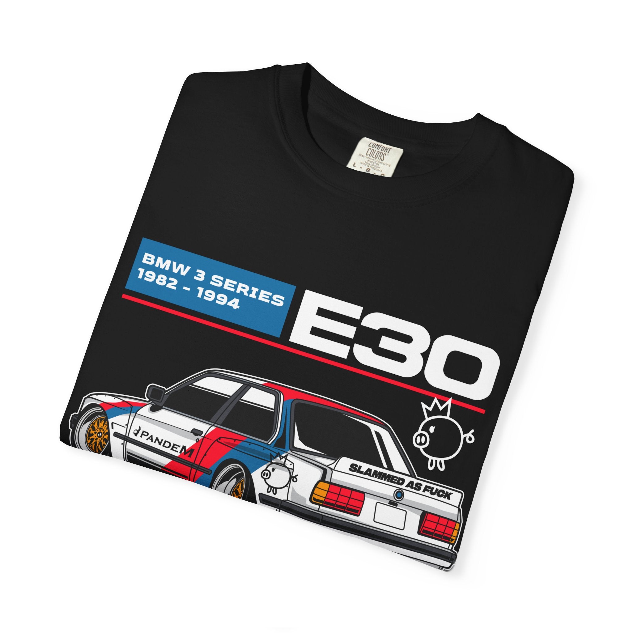 BMW E30 80s Racing Tee — Vintage 1982–1994 Garment-Dyed T-Shirt