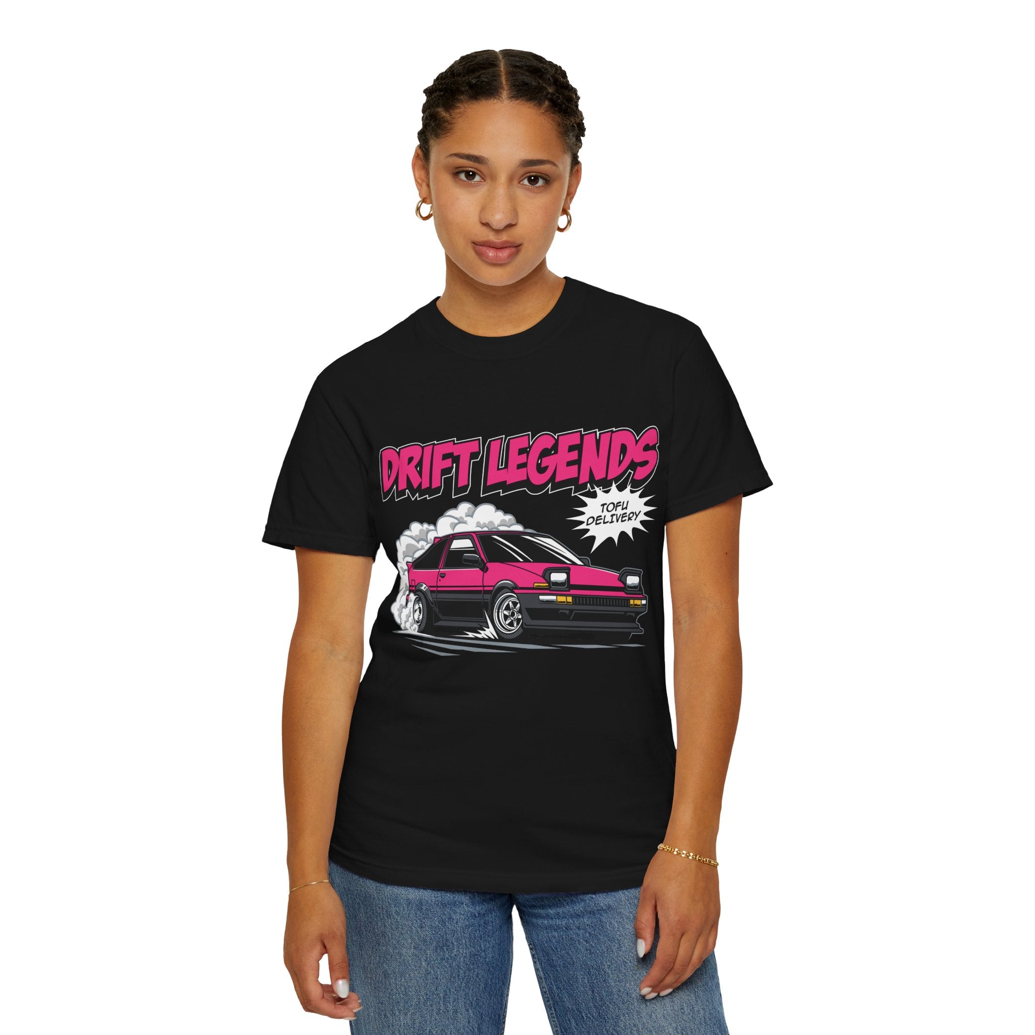 AE86 Retro Drift Car Graphic Tee — "Drift Legends" Pink