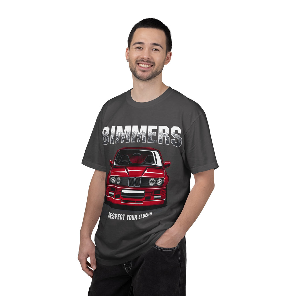 Bimmers Respect Your Elders T-Shirt — Vintage Red BMW Car Tee