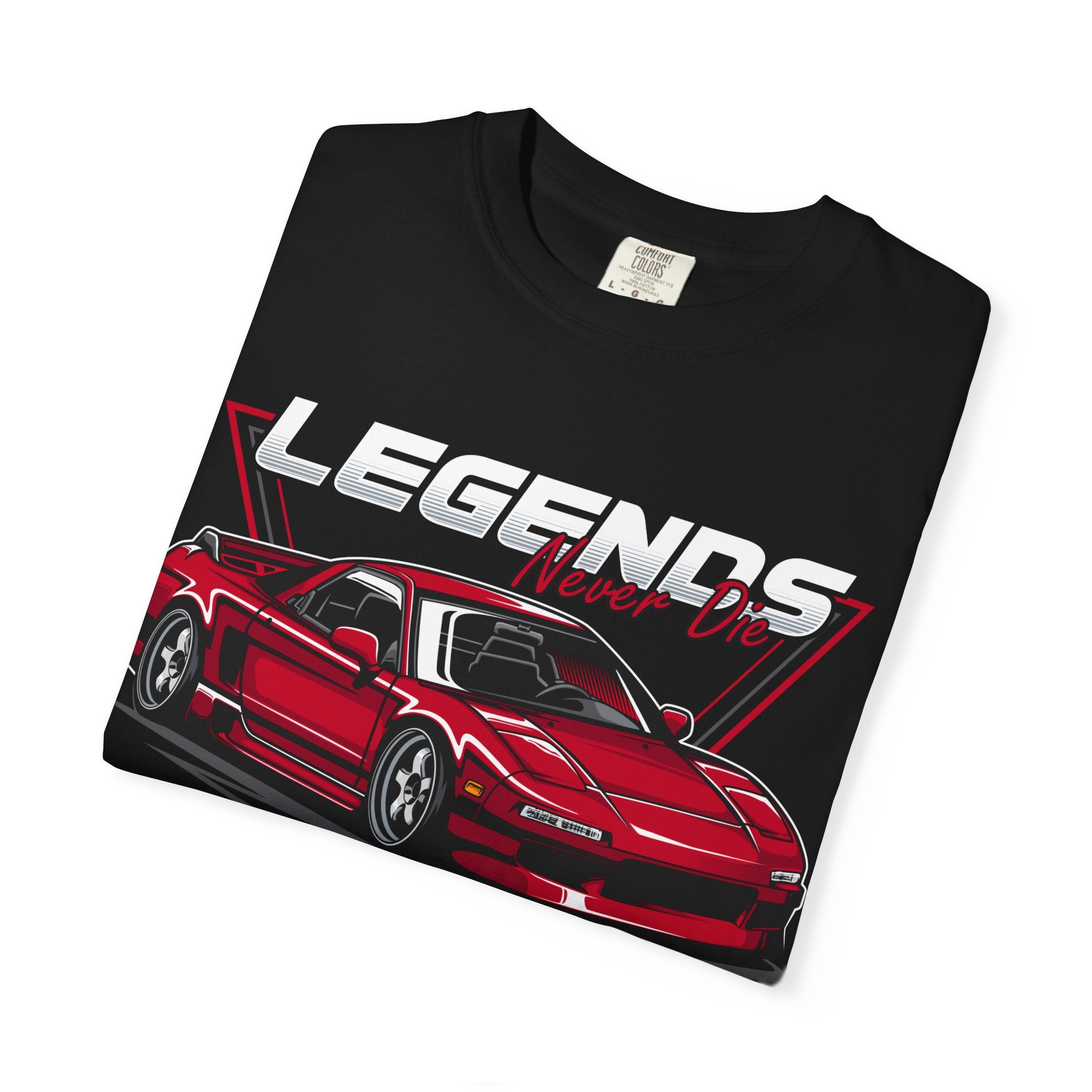 Legend Never Die Vintage Sports Car T-Shirt — Retro Motorsport Tee