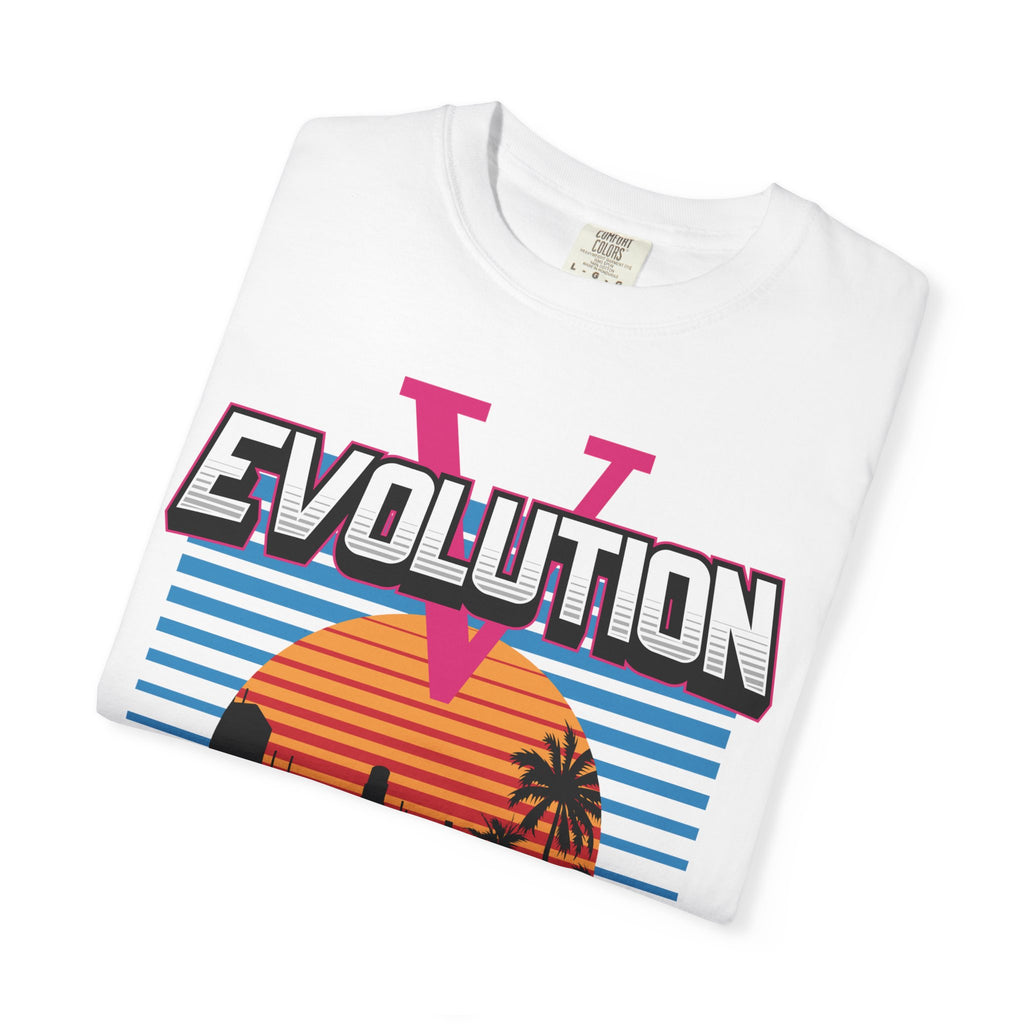 Evolution V Retro Car T-Shirt — Mitsubishi Evo V Skyline Sunset Graphic Tee