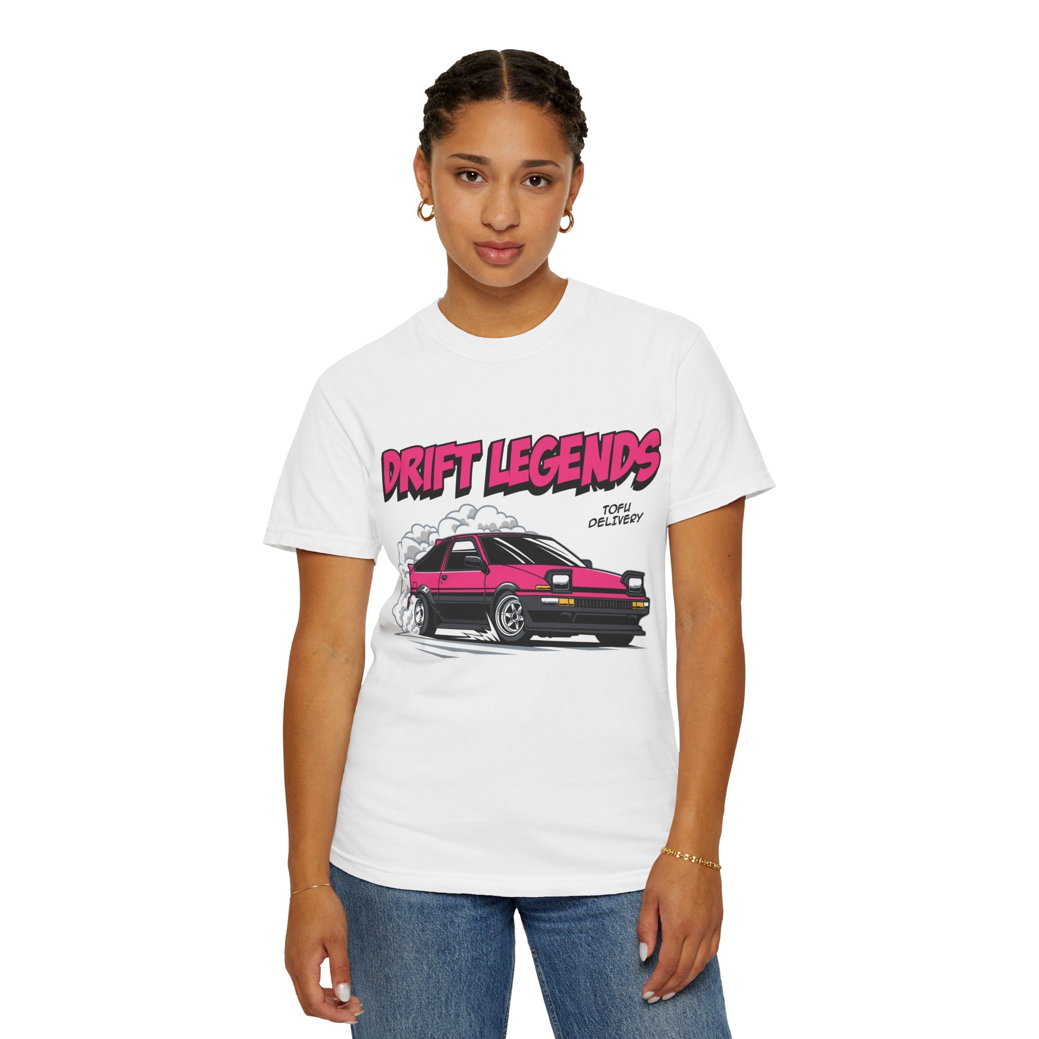 AE86 Retro Drift Car Graphic Tee — "Drift Legends" Pink