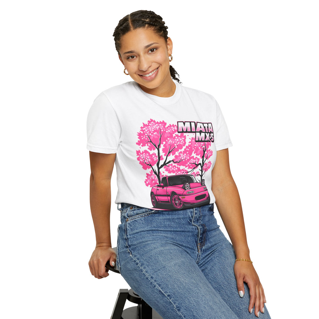 Mazda Miata MX-5 Cherry Blossom T-Shirt — Pink Sport Car Tee